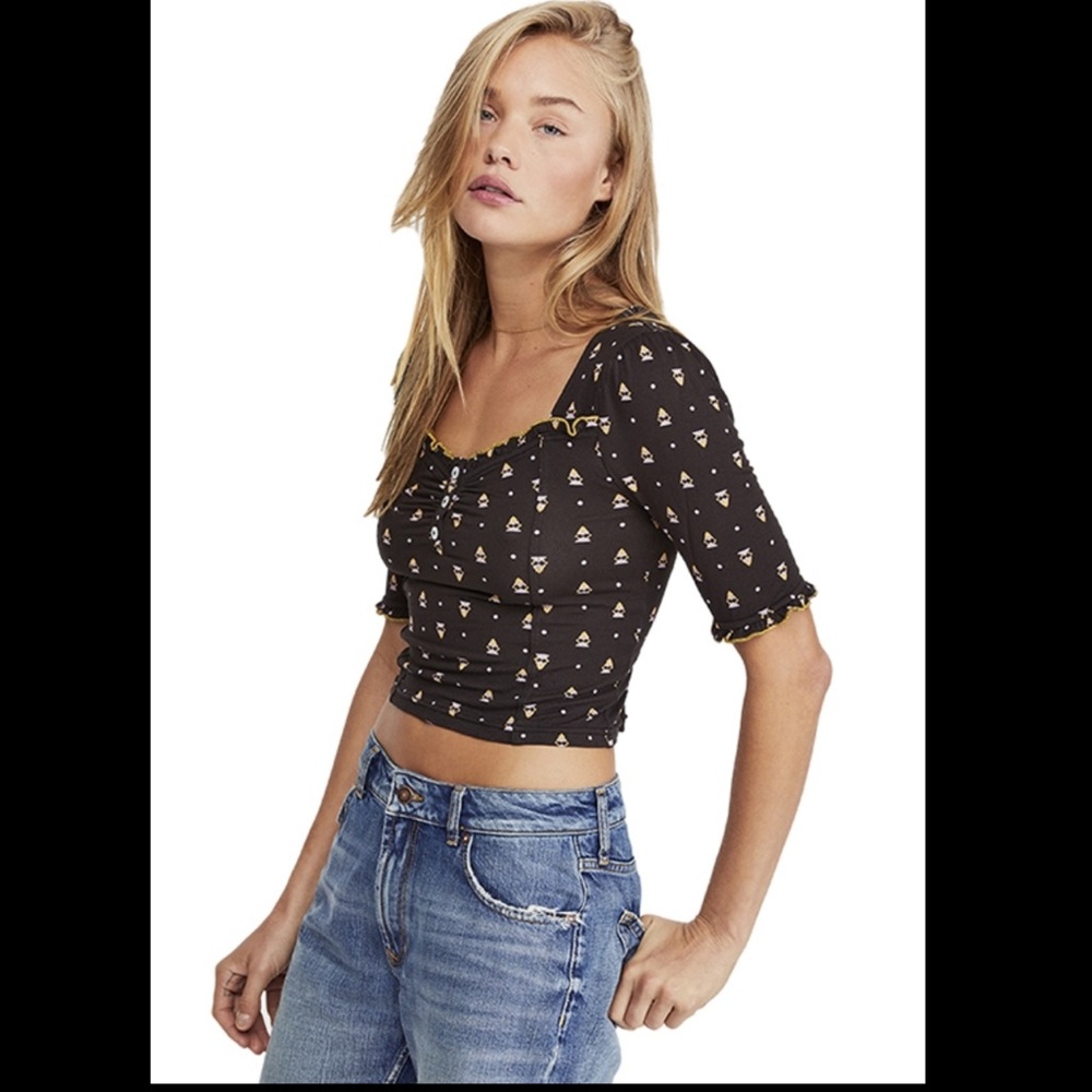 Free People Bosanova Cropped Top - Black - Picture 9 of 12